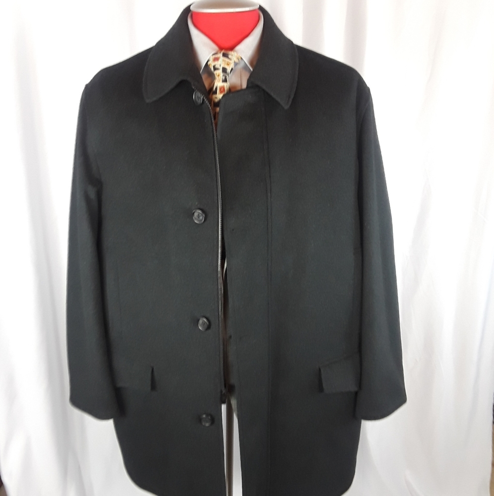 Oak Hall Trench Peacoat 48R Car Length Button Dn